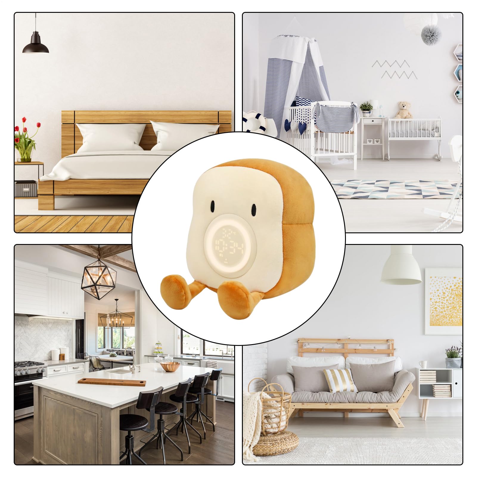 Veilleuse Toast Lumineuse Lampe De Chevet En Peluche Multifonction Avec