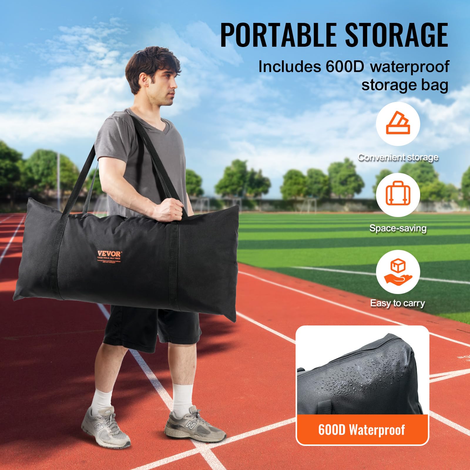 VEVOR Barricade Backstop Filet de Protection Portable avec Sac de Transport, écran de Protection pour Baseball, Softball, Lacrosse, Football, Hockey, pour arrière-Cour
