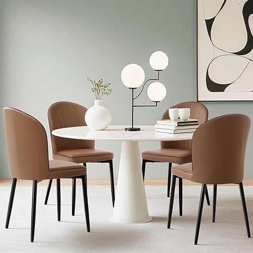 Miniatura 6 de Lamberia Juego de 2 a 4 sillas de comedor, sillas de tela resistentes a los arañazos, modernas de mediados de siglo, sillas de comedor tapizadas