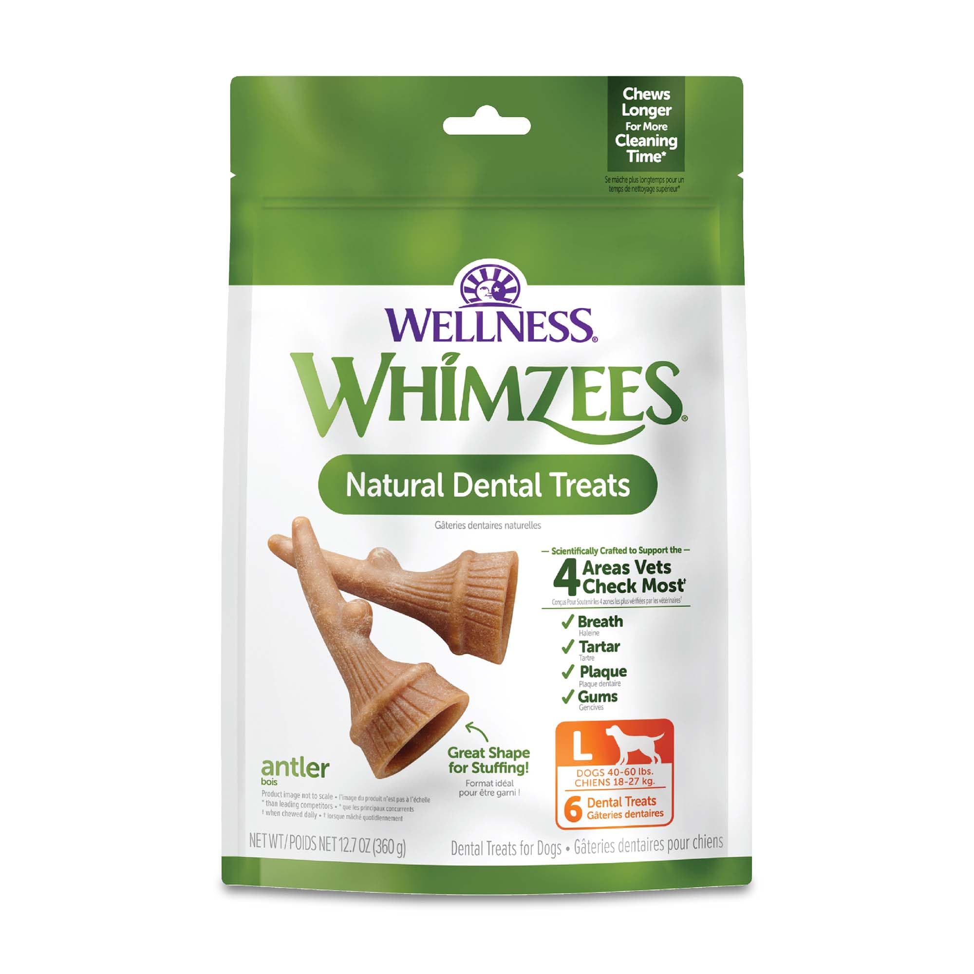 WHIMZEES Wellness Occupy Dog Dental Treats, Large Size, (6 Count)