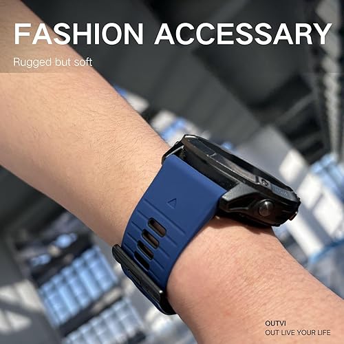 Miniatura 9 de Correa de reloj de 1.024 in para Garmin Fenix 7x Sapphire Solar Fenix 6x Pro Solar Fenix 5x 3 horas de liberación rápida de ajuste de silicona de
