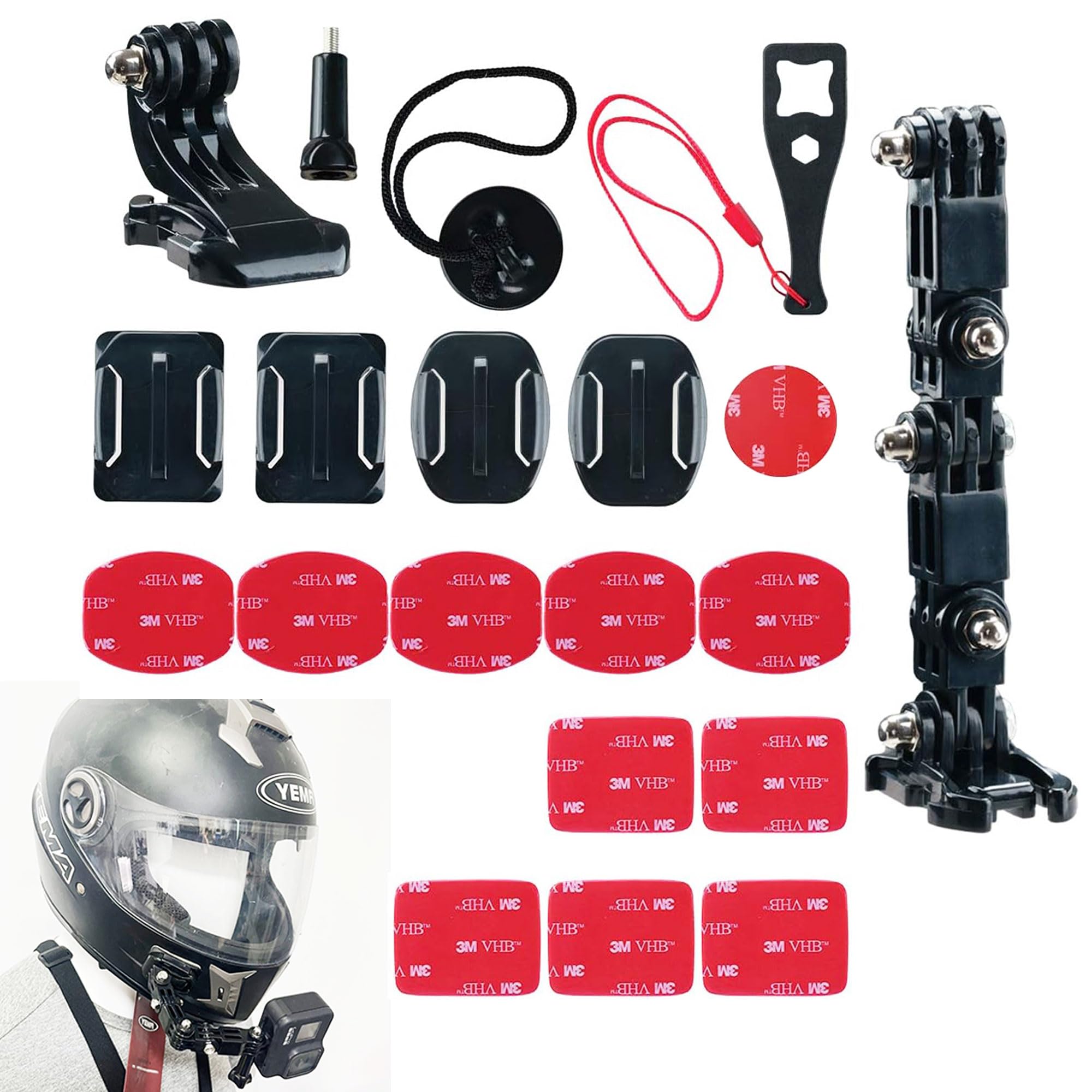PIWOSGOL Supporti Adesivi Per GoPro - Set 3 Attacchi Curvi E Piatti Per Casco, Sport Estremi E Avventure - Foto 2
