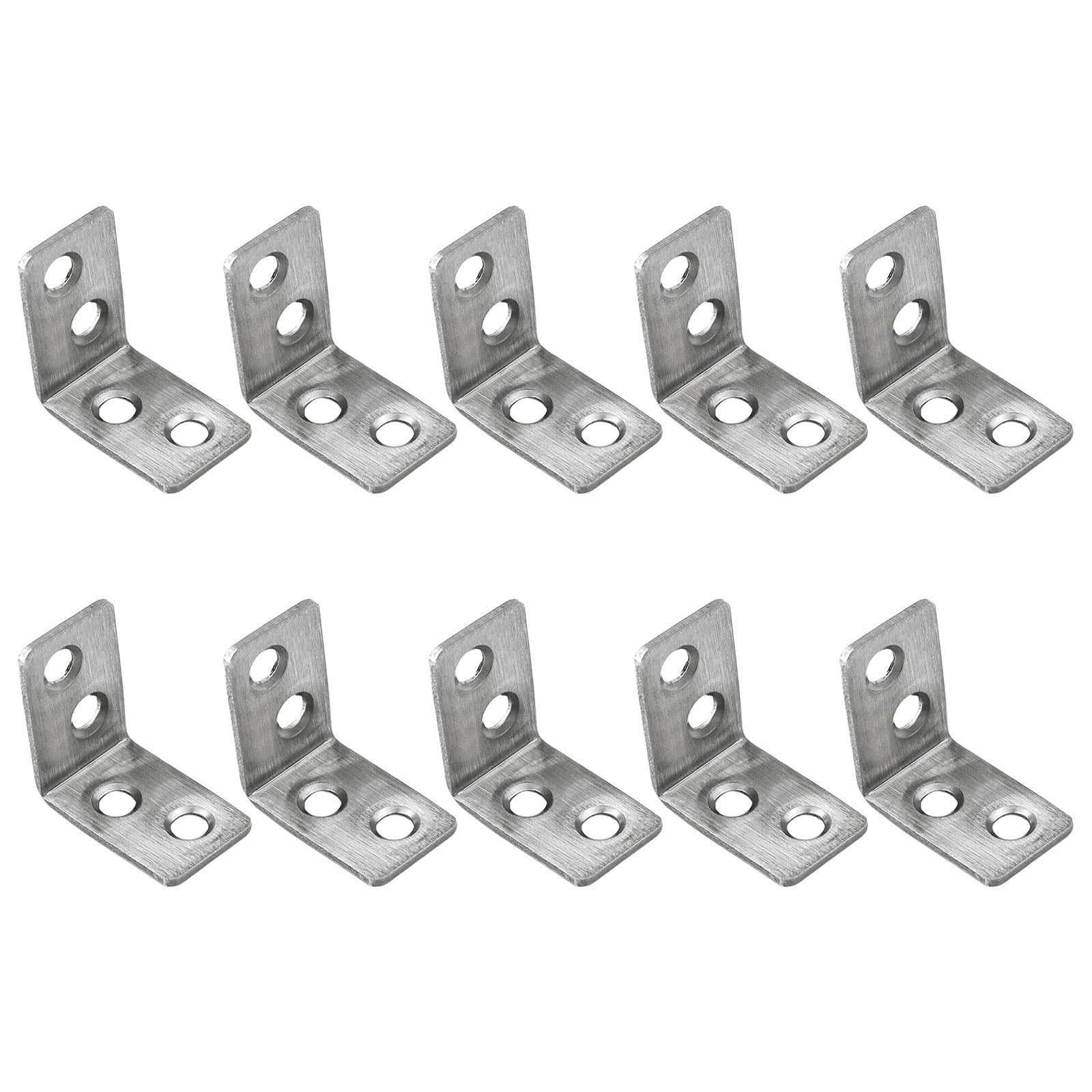 Dailibeer Multicolor 10 Pcs L Shape Corner Brace Stainless Steel 90 Degree Right Angle Metal Bracket Heavy Duty Connecting Angle Connector For Cabinet Shelf