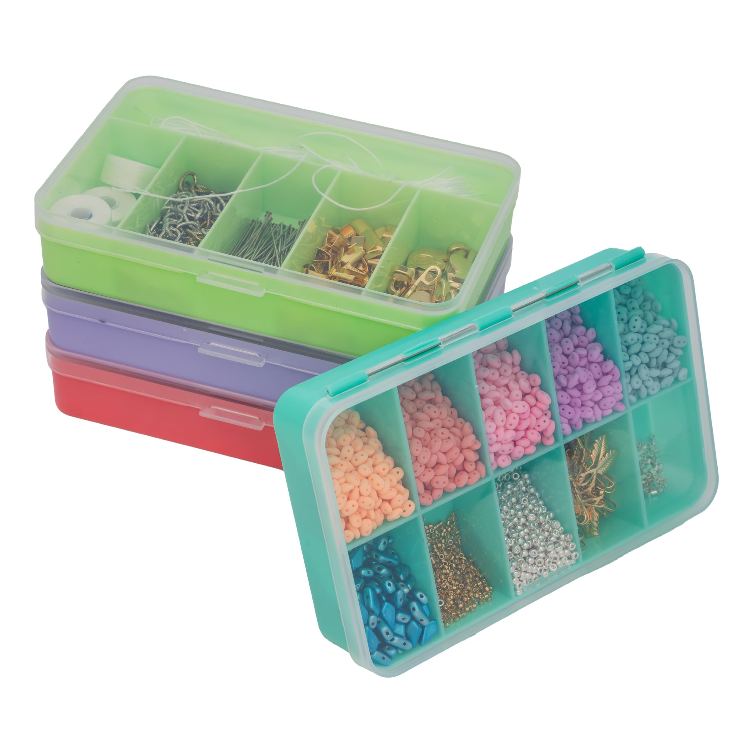 color coordinated tackle boxes Amazon.com: The Beadsmith Personality Case Color-Coded Organizers, 4  Stackable boxes, 22 compartments in total, Stack measures 5.75 x 3.8 x 4.5  inches, jewelry storage organizer, tackle box, nail tip case