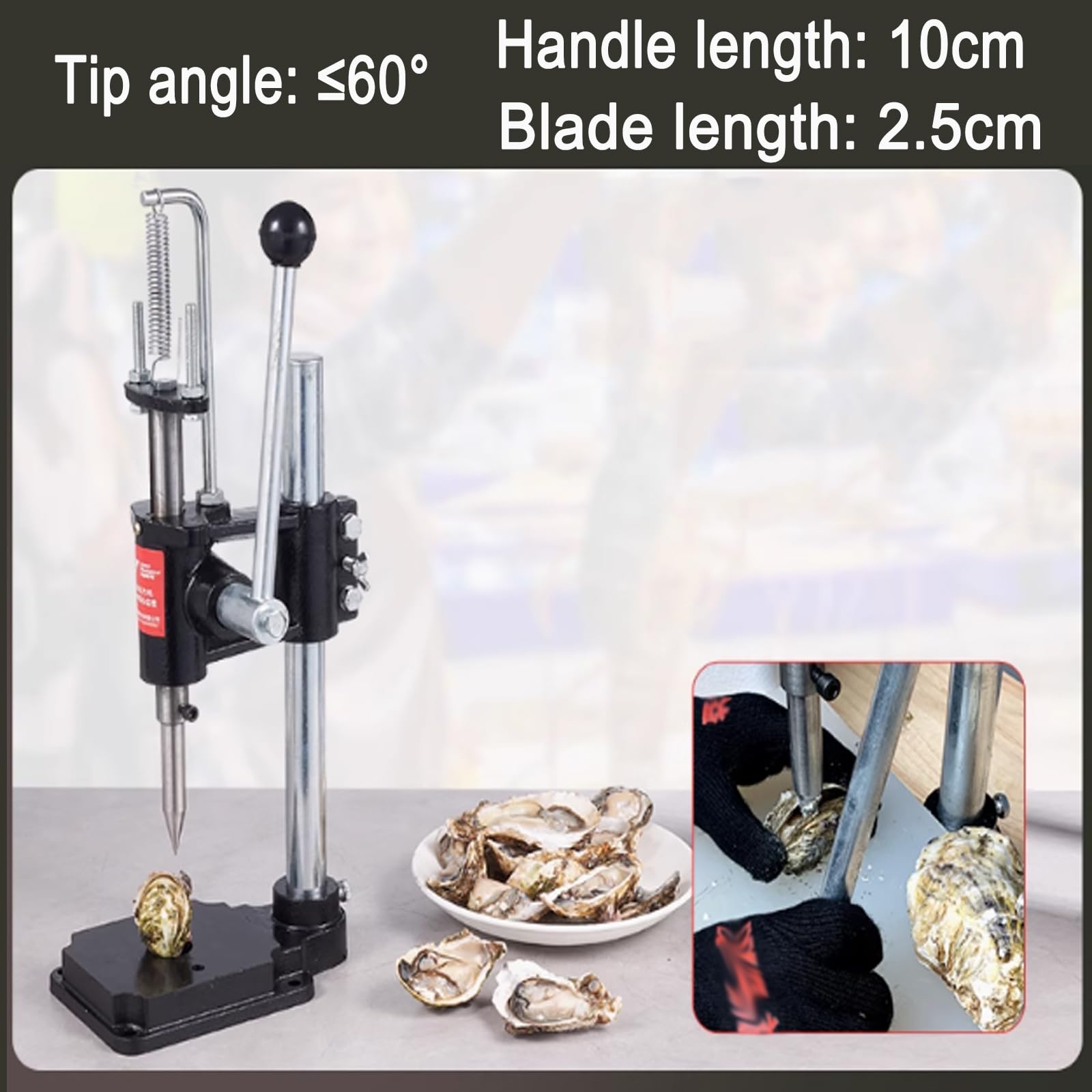 Apriostriche Manuale,Macchina per Aprire Le Ostriche, Pressione della Macchina ≤160 kg, Altezza Regolabile, Design con Fissaggio Inferiore, Utensili per Frutti di Mare per Ristoranti E Case