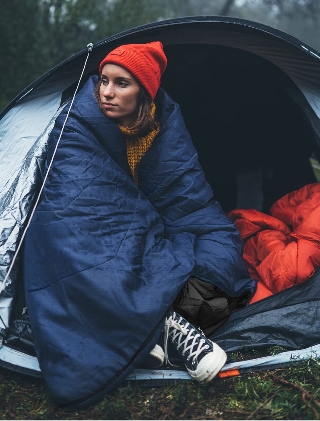 Forceatt Sac De Couchage Hiver, -7 ℃ ~ 20 ℃ (210 X 80 Cm) 4 Saisons Sac De Couchage Rectangulaires LéGer, ImperméAble à L’Eau Et Chaud pour Le Camping, Les Voyages Et Le Plein Air Et Le Froid