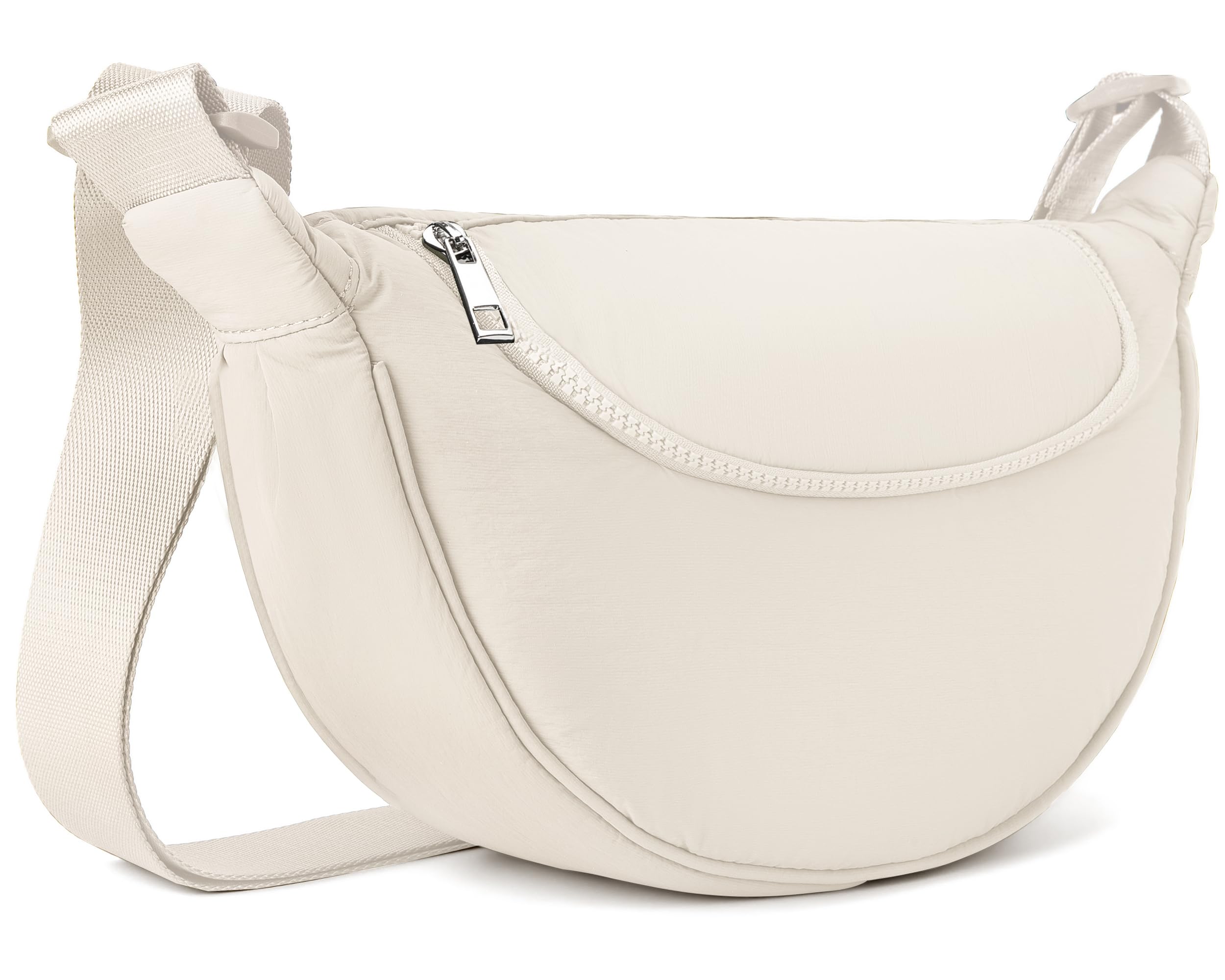 Crossbody Bag Damen Halbmond Umhängetasche Nylon Schultertasche Moon Bag mit Verstellbarem Gurt