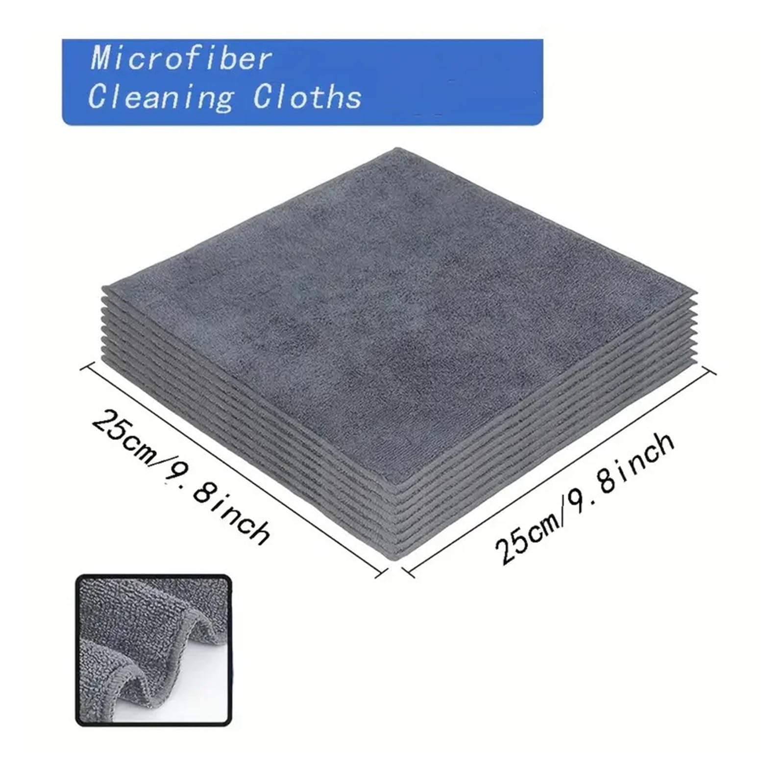 Thick Microfiber Cleaning Cloths - Lint Free Reusable Towels for Car Windows and Home Use 100pcs — view 3