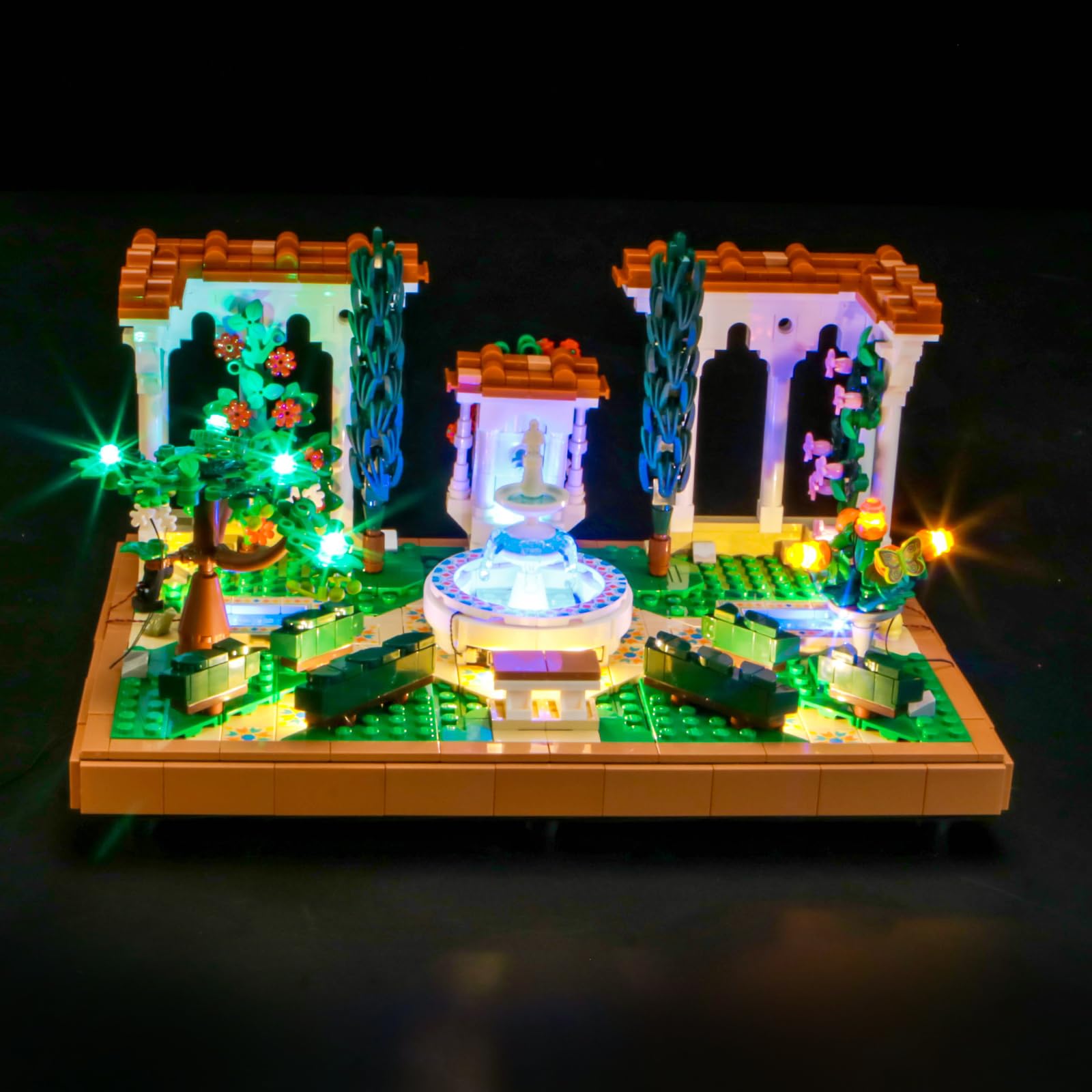 BrickBling Luce compatibile con Lego Icons Fountain Garden, illuminazione a LED compatibile con Lego 10359 (senza set di modelli) (versione RC)