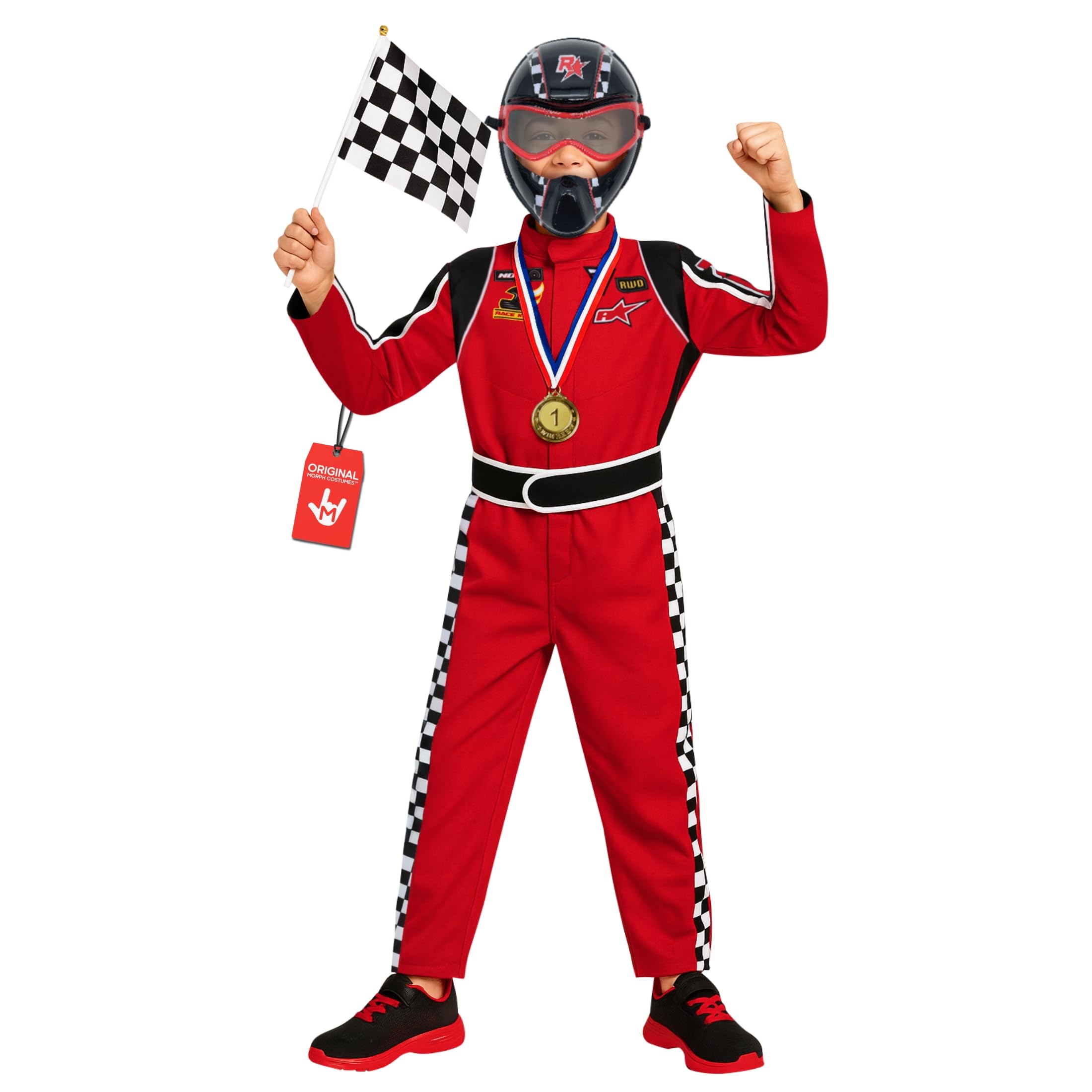 Morph Costume Racecar Driver Red Costume Boys L