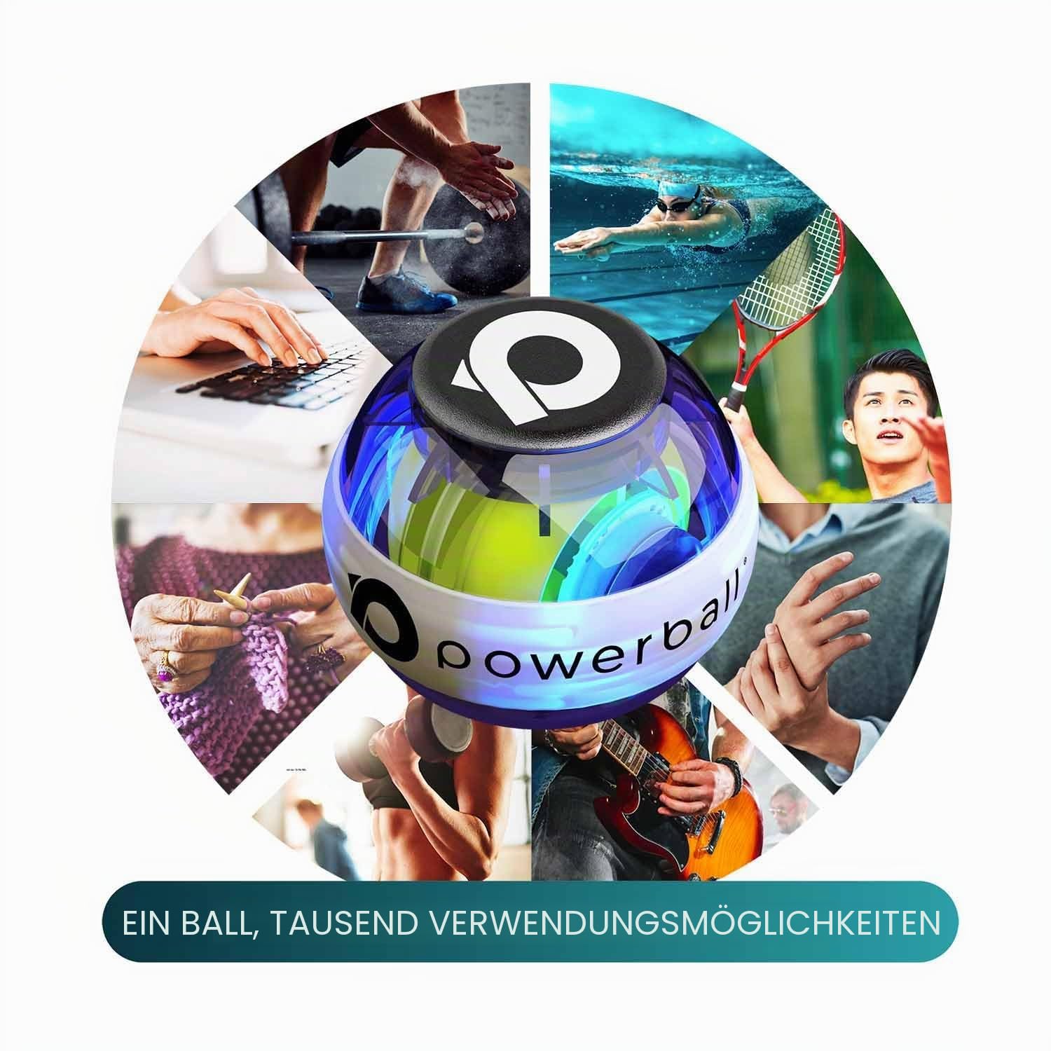 Powerball 280 Hz Cord Start Gyroskop – Gyro Ball für Handgelenkstärkung, Stärkung des Handgelenks, Griffkraft und Rehabilitation (Fusion Cord Start Classic)