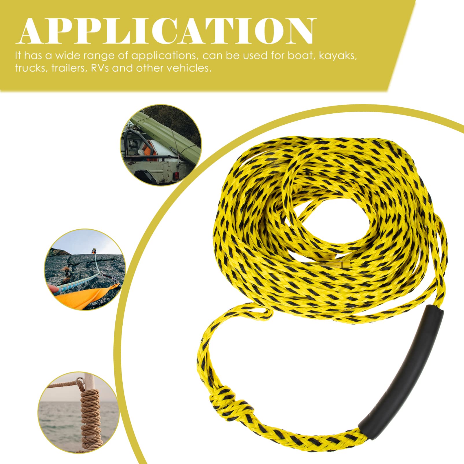 INOOMP Corda di Traino per Barche Resistente all Usura Fune di Traino per Kayak Materiale di Durevole e Pratico per Uso Prolungato