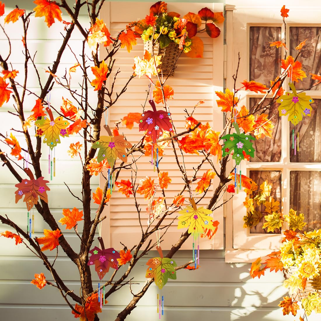 Smdbzda Ahornblatt Windspiel Bastelset - 9-teiliges DIY Set Für Kinder