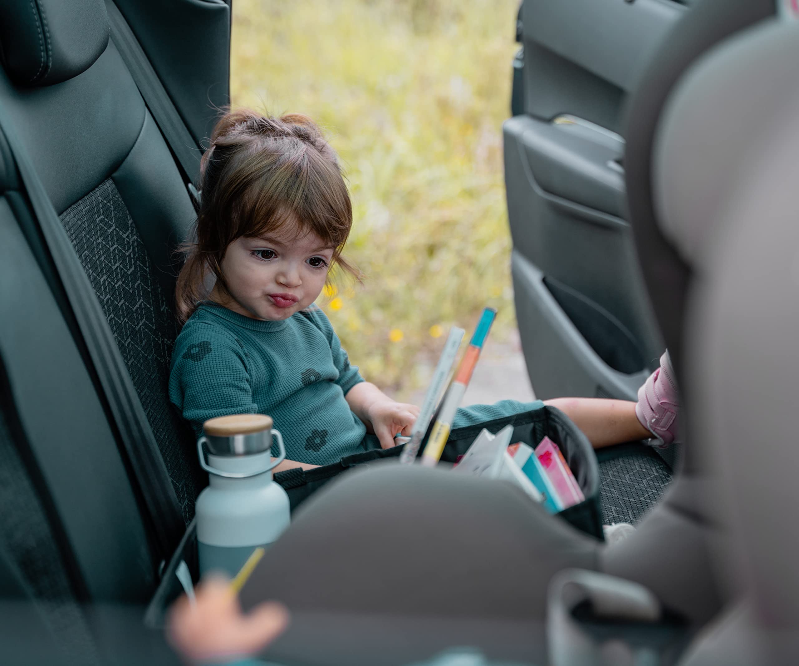 Organisateur de Voiture et Rangement pour Coffre de Voiture pour Enfants avec Compartiments Amovibles - Solution de Rangement Compacte pour les Essentiels de Bébé