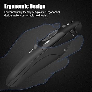 Presentation Clicker, 2.4GHz USB Wireless Remote for POWERPOINT, Computer and Laptop