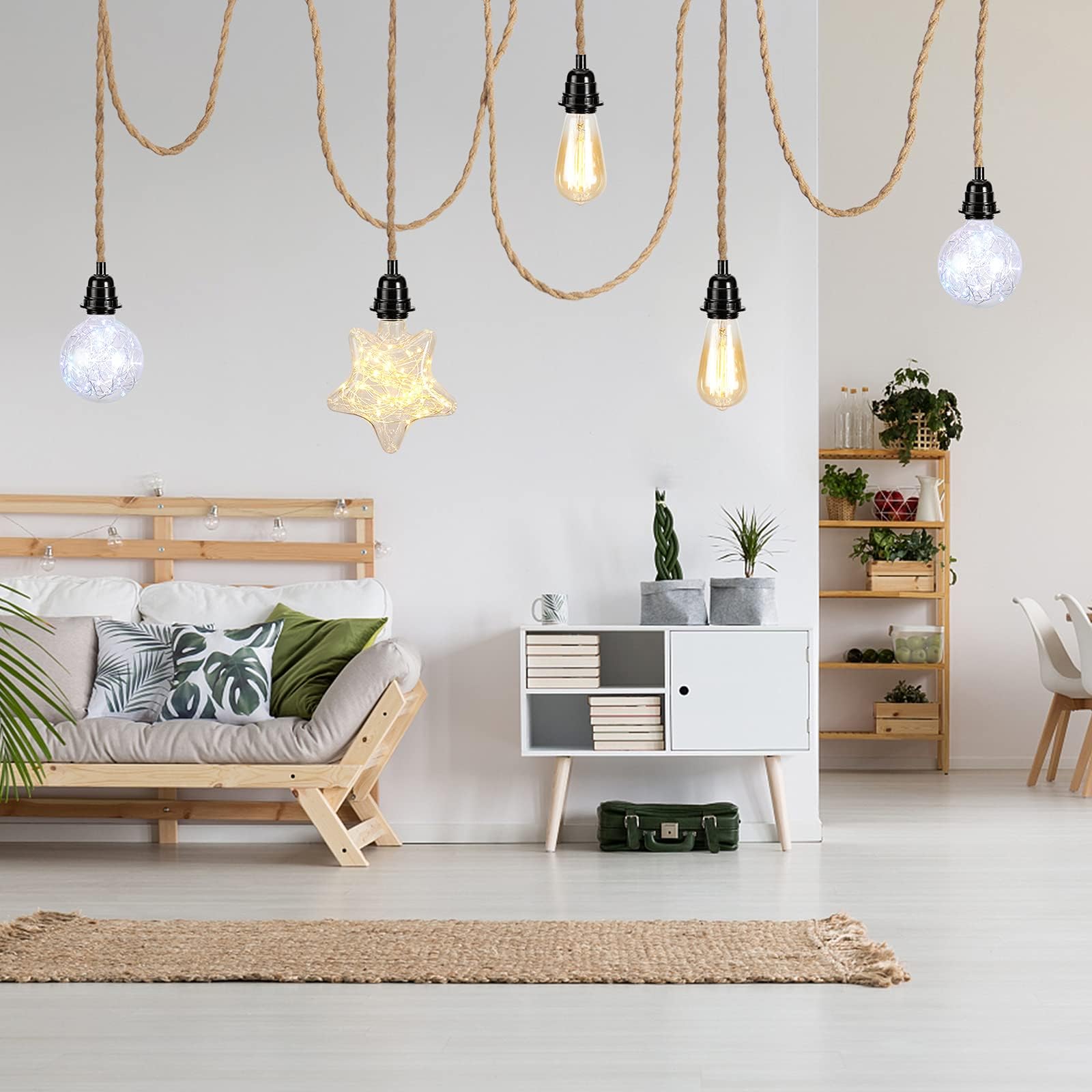 Gniazdo E27 z wyłącznikiem, zawiera gniazdo E27 i 4-metrowy przewód zasilający, nadaje się do lamp wiszących, sufitowych i instalacji DIY, biały (żółty)