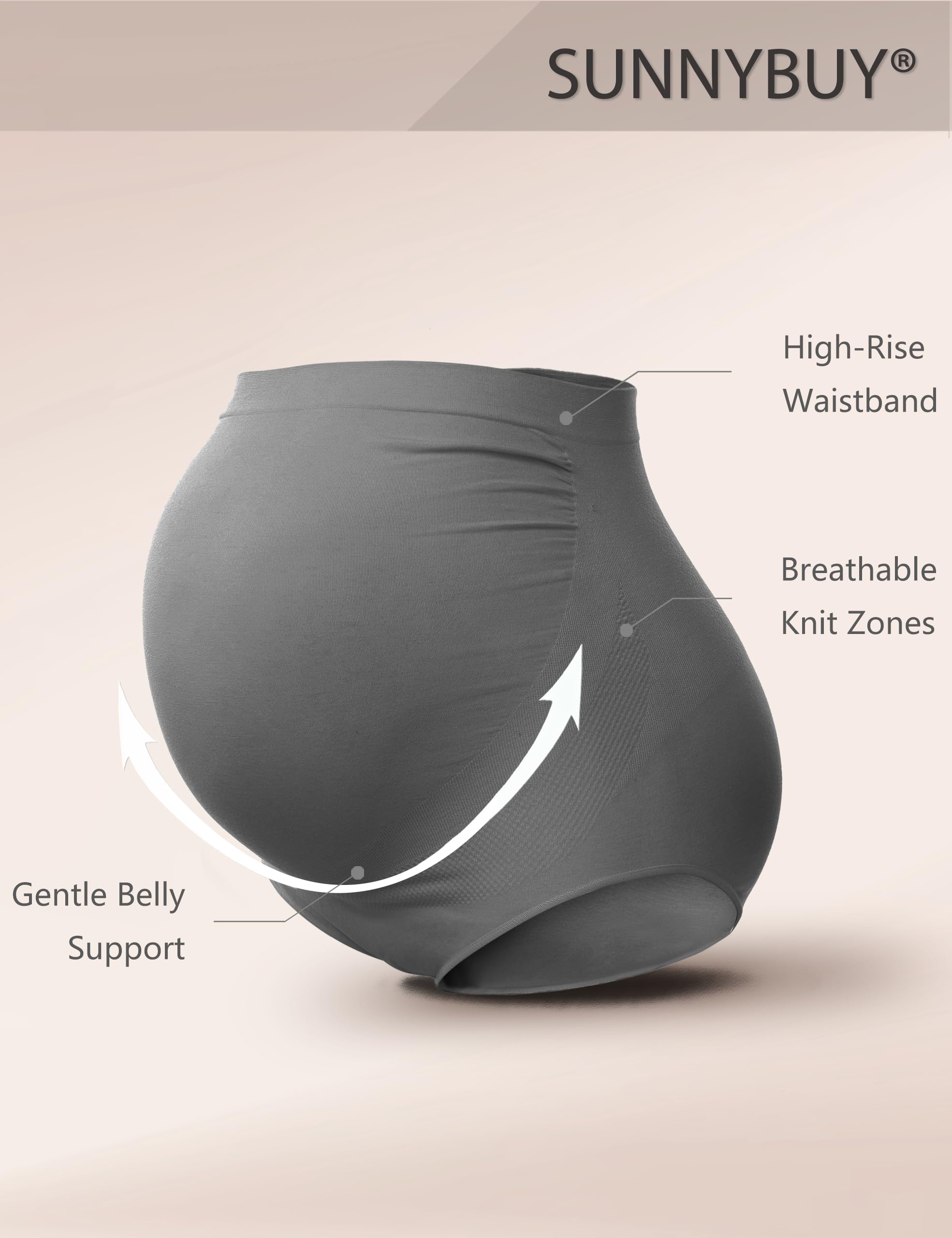 SUNNYBUY Biancheria Intima Premaman a Vita Alta da Donna per Gravidanza Senza Cuciture morbide Mutandine Hipster sopra Il pancione