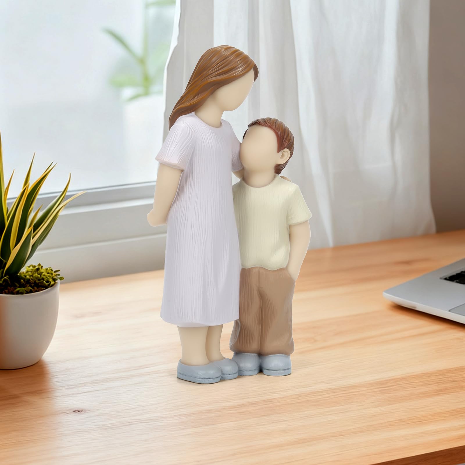 Sibling Love Resin Sculpture - Sister and Brother Figurine for Home Decor, Sentimental Gift to Celebrate Childhood Sibling Bonds