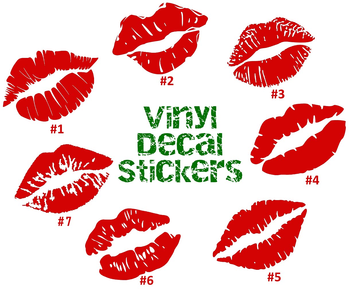 Kiss Mark Design #3 Vinyl Decal Sticker Car Window Bumper Wall Laptop Hot Lips Love Romantic (3