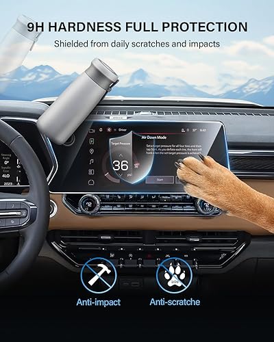 Vista 151 de 1 protector de pantalla de cristal templado brillante de 13.4 pulgadas para Silverado & Sierra 2500HD 3500HD 2022~2026 (sin botones en la pantalla)