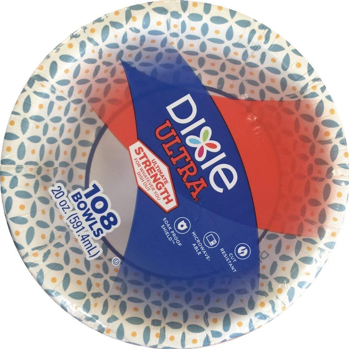 Dixie Ultra Paper Bowls (20 oz 108 Count Blue Checkered) Set of 2