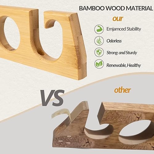 Miniatura 3 de THKFISH Bastidores de caña de pescar para garaje de madera, caña de pescar, tienda de 7 combos de caña de pescar, 1 par