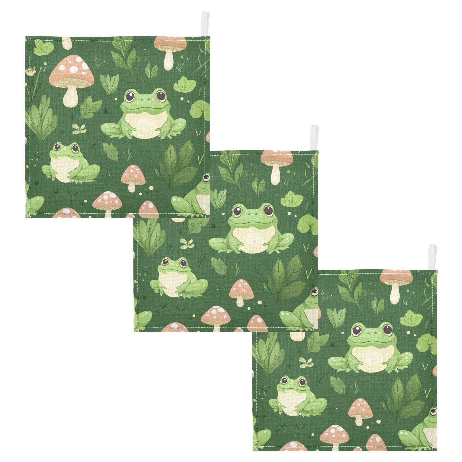 YETTASBIN Cute Green Frog Muslin Baby Hand Washcloths Soft Cotton Bath Face Towel 4 Layers Extra Absorbent Feeding