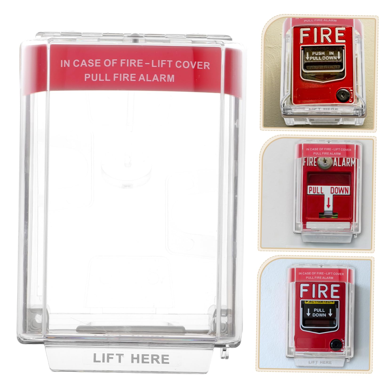 Cubierta Protectora para Pulsador de Alarma contra Incendios, Cobertura Total, Plástico, Fácil Instalación, para Punto de Llamada Manual