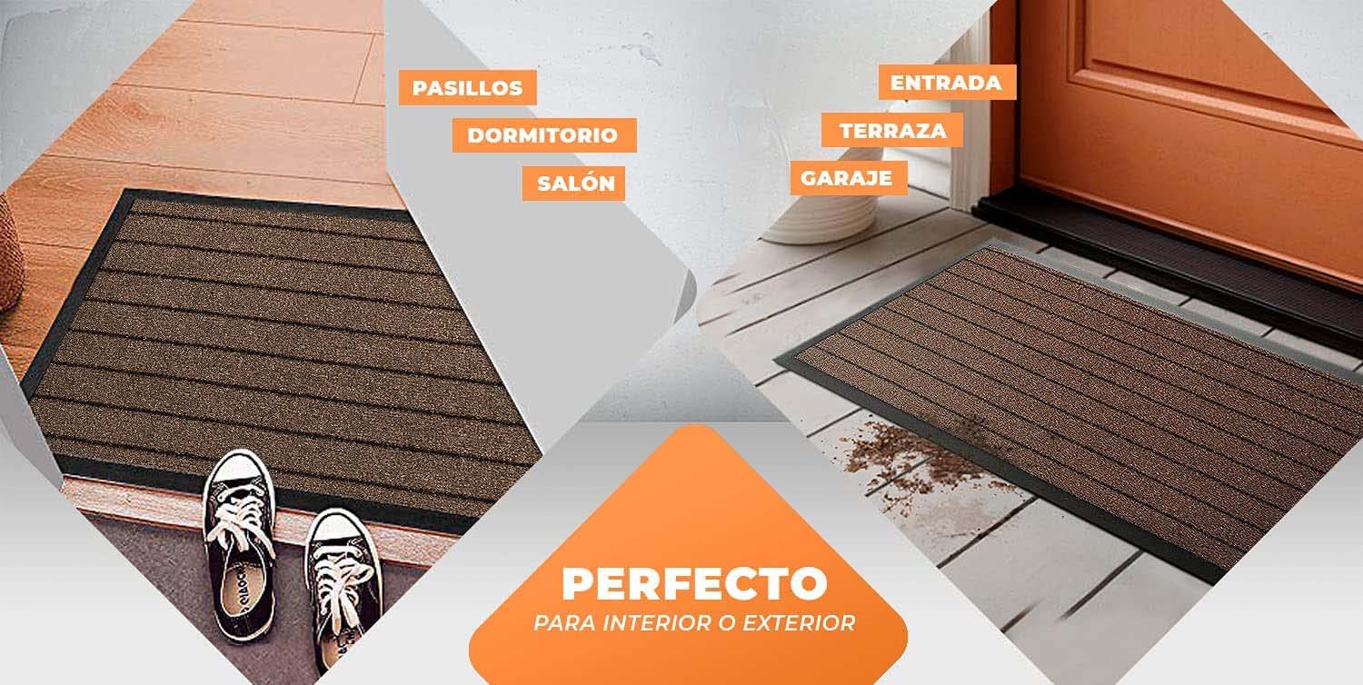 GadHome Tappeto Ingresso casa, Nero Antracite 90x150 cm|Tappeto da Esterno, intrappola la Polvere | Zerbino Impermeabile, Lavabile, Resistente allo Sporco|Tappetino Antiscivolo Cucina, Camera da Letto