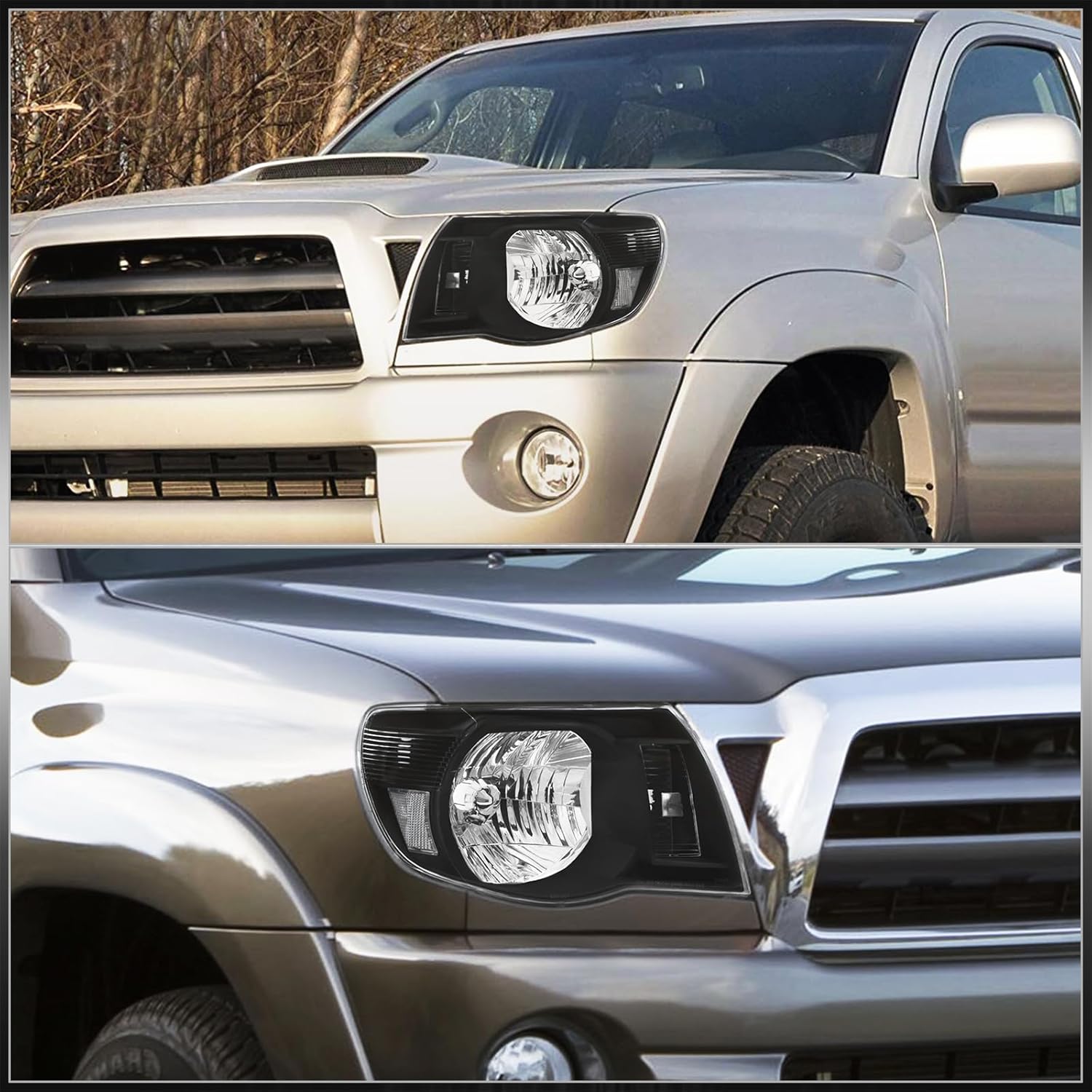 AJP Distributors OE Factory Style Driving Headlights Upgrade Bumper Signal Assembly Lamps Pair Left & Right Compatible/Replacement For Tacoma 2005 2006 2007 2008 2009 2010 2011 05 06 07 08 09 10 11