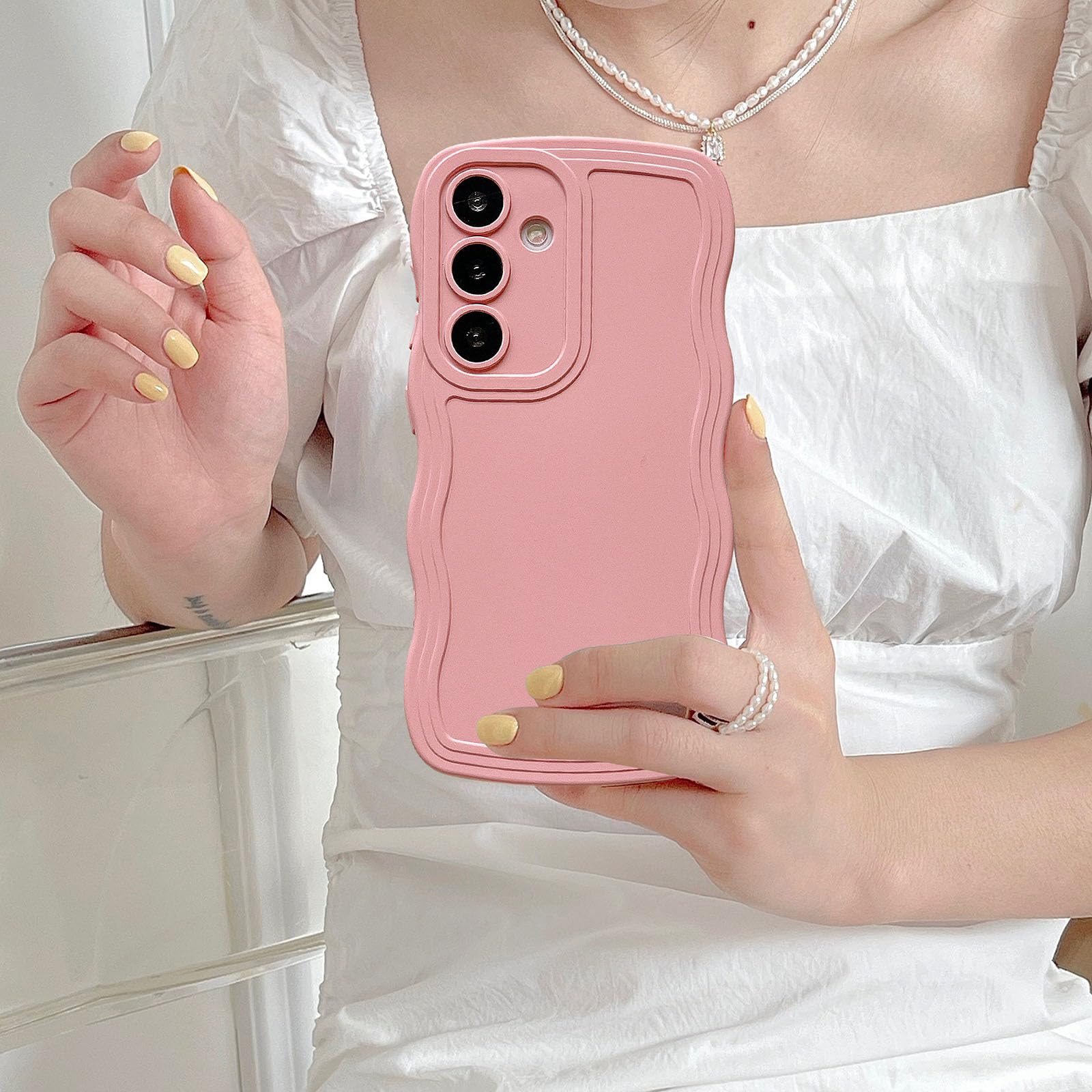 Amazon.com: UEEBAI Wave Frame Silicon Case for Samsung Galaxy A14  