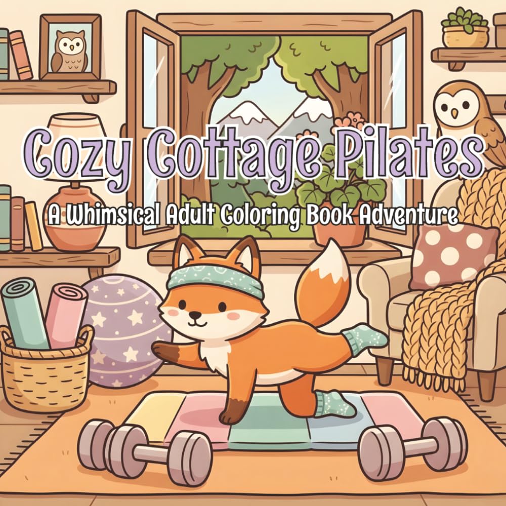 Cozy Cottage Pilates: A Whimsical Adult Coloring Book Adventure: Find Balance and Playfulness with a Charming Fox and Friends