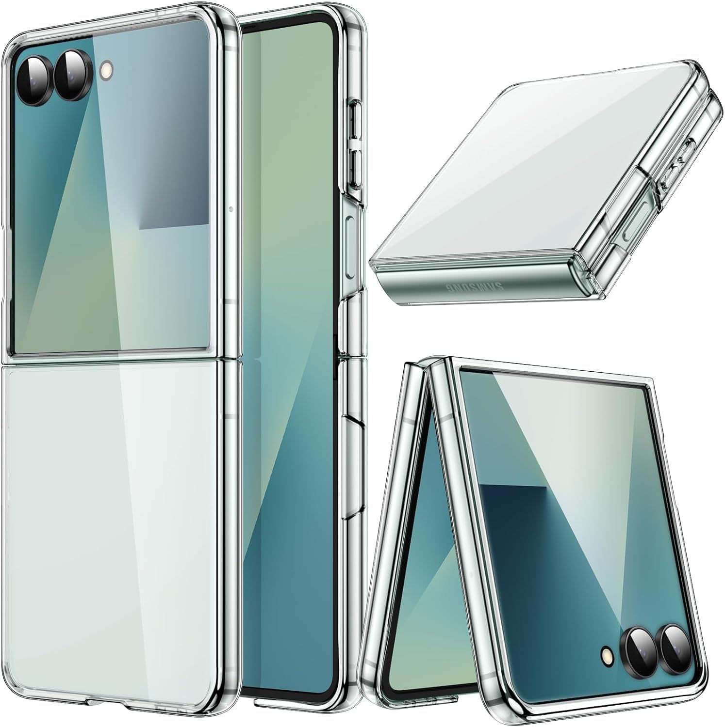 SQUIF Case for Samsung Galaxy Z Flip 7 (2025), Transparent Back Cover with Drop & Camera Protection (Clear)-image-32