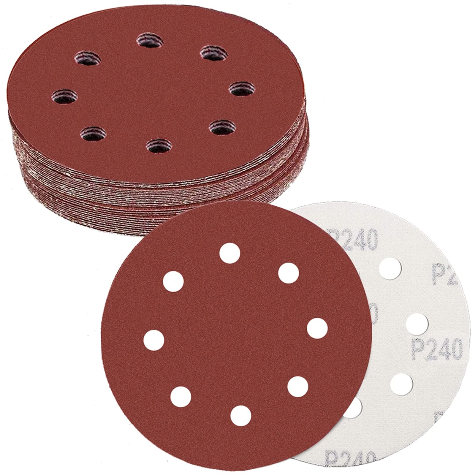 180mm 8-Hole Sanding Discs 30Pk, Multi-Grit for Wall & Drywall Sander