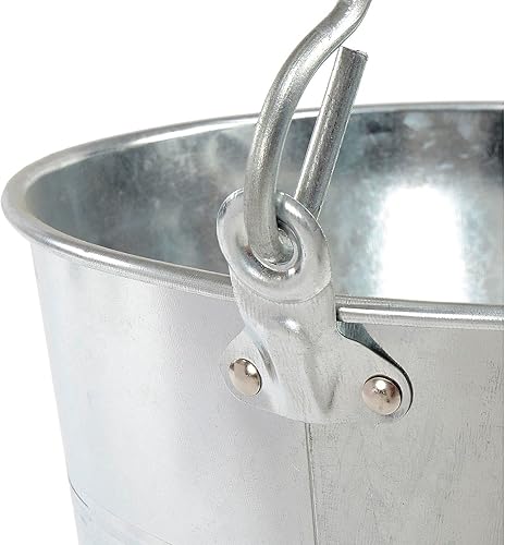 Miniatura 3 de Little Giant® Cubo de lácteos galvanizado Cubo de metal Cubo utilitario con asa Cubo de jardinería y agricultura 14 cuartos de galón