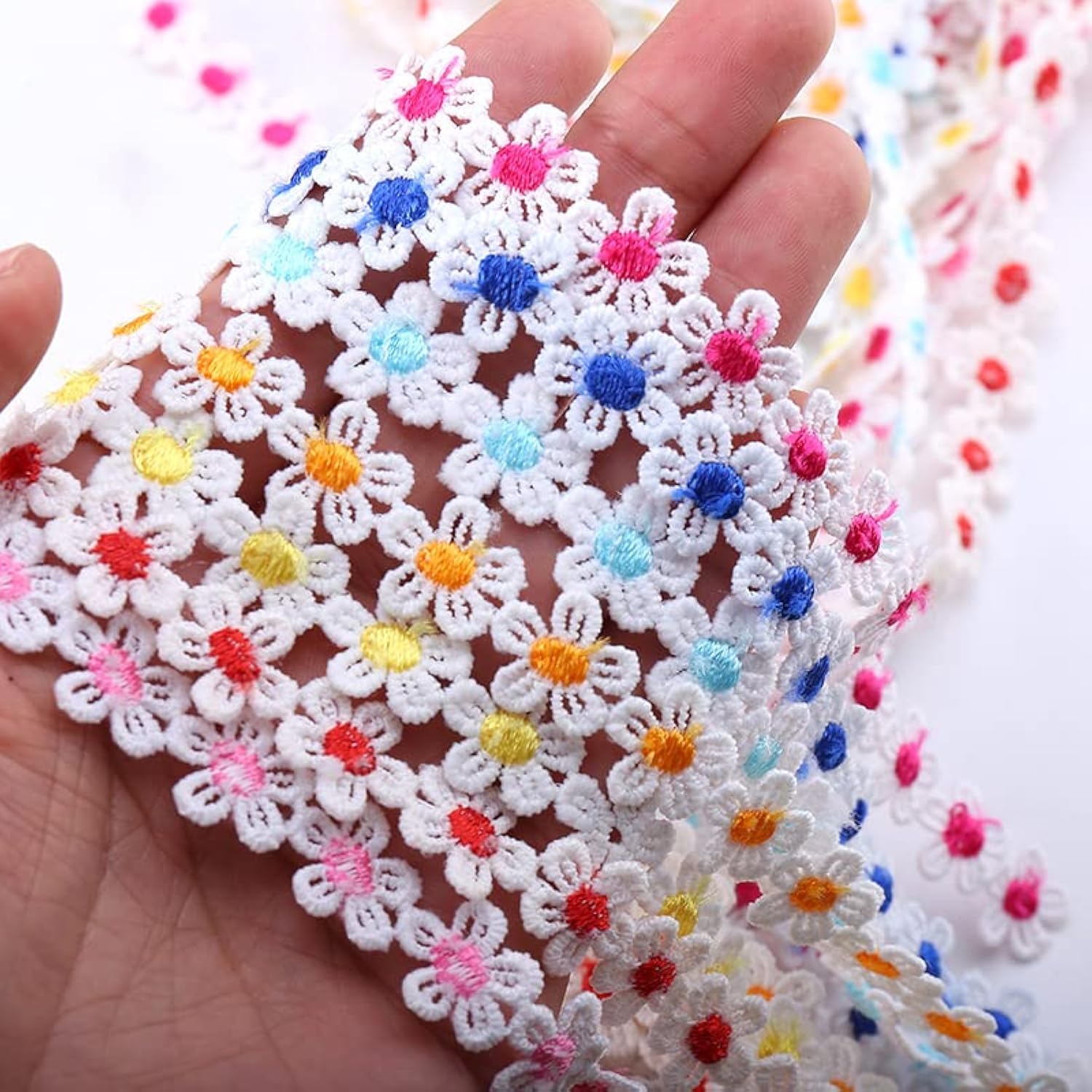 12 Rouleaux Ruban Dentelle Vintage 5m - Polyester - 12 Couleurs - Pour Couture, Mariage, DIY