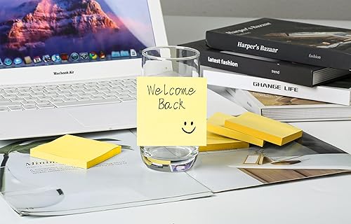 Miniatura 4 de (24 blocs) Notas adhesivas emergentes de 3 x 3 pulgadas, poste adhesivo fuerte amarillo canario, adecuado para el hogar, oficina, escuela,