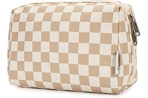 Light Checkered Travel Cosmetic Bag