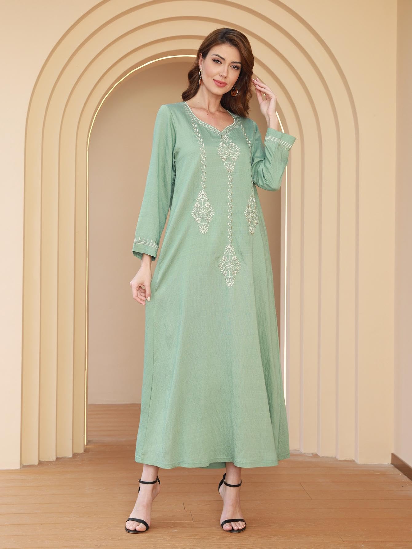 Amazon.com: Women's Dresses Floral Embroidery Neck Tunic Dress Dress for  Women(Small) : Clothing, Shoes & Jewelry