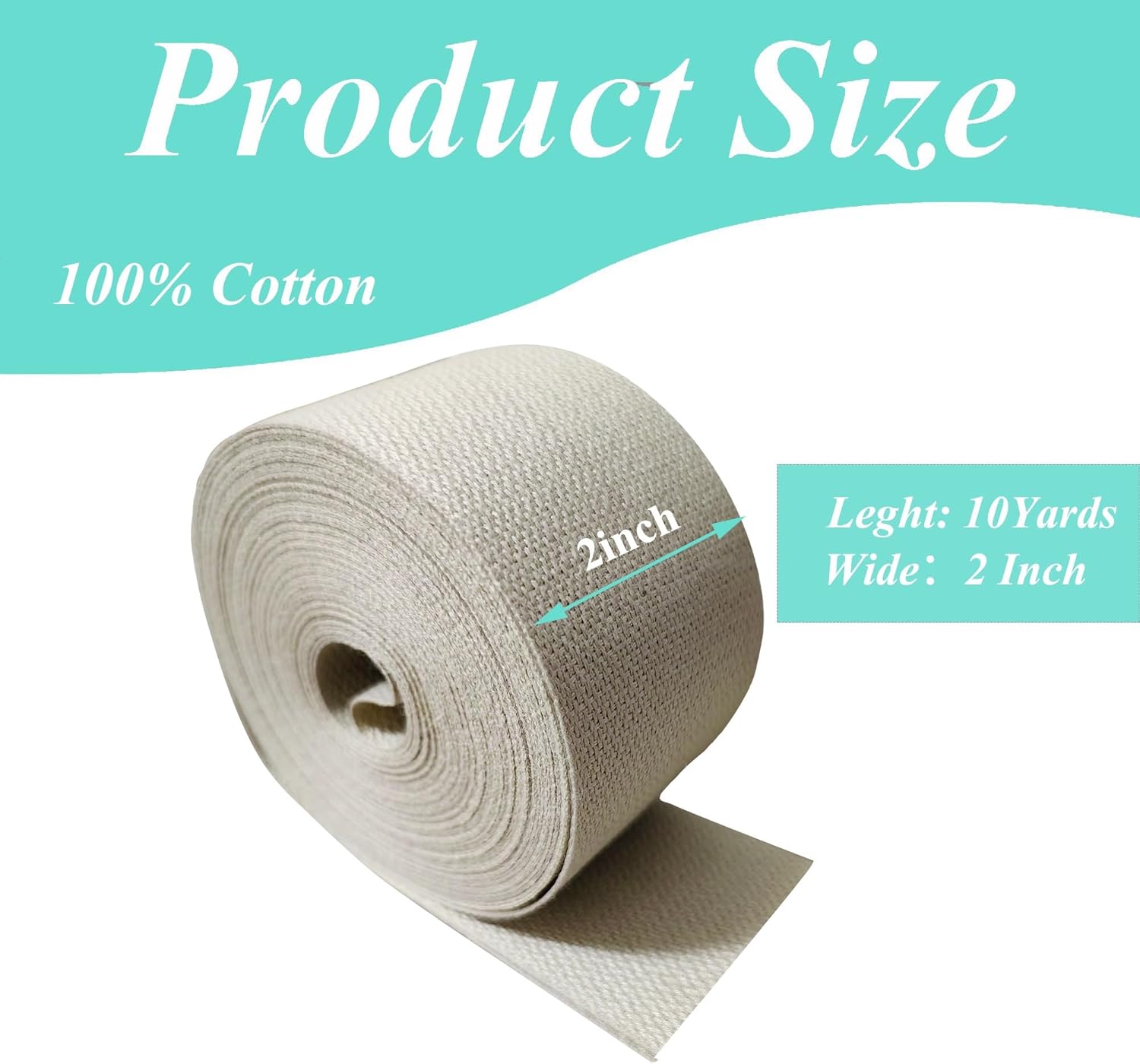 2Inch Cotton Self Adhering Binding Edge Bias Binding Webbing Ribbon for DIY Carpet Rug Repair Craft Sewing 10Yard (Off White with Adhesive)