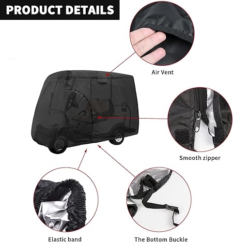Miniatura 2 de Fundas para carrito de golf para 46 pasajeros, cubierta impermeable 420D para la mayoría de las marcas de carritos de golf, accesorios protectores