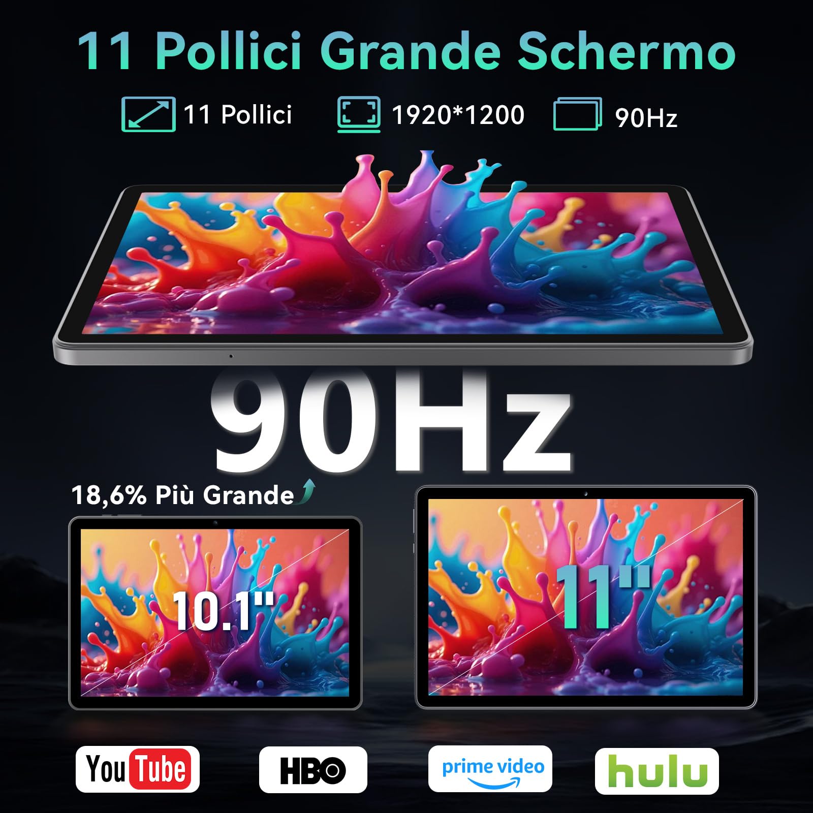Tablet 11 Pollici con Gemini AI, Tablet Android 16 con Cover, Mouse & Tastiera, Octa-Core, 24 GB RAM + 256 GB ROM + 2 TB TF, 1920x1200 Display HD, 90 Hz, Fotocamera Doppia 8MP + 13MP, 8000mAh (Grigio)