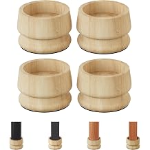 TQVAI Large Bed Risers Heavy Duty, 3" HInner 2" H, 2200 LBS Loading Capacity, Anti-Fall Edge, 4 Pack Wooden Bed Lifts Risers with Non-Slip Pads for King Queen Twin Full Bed Frame, Original
