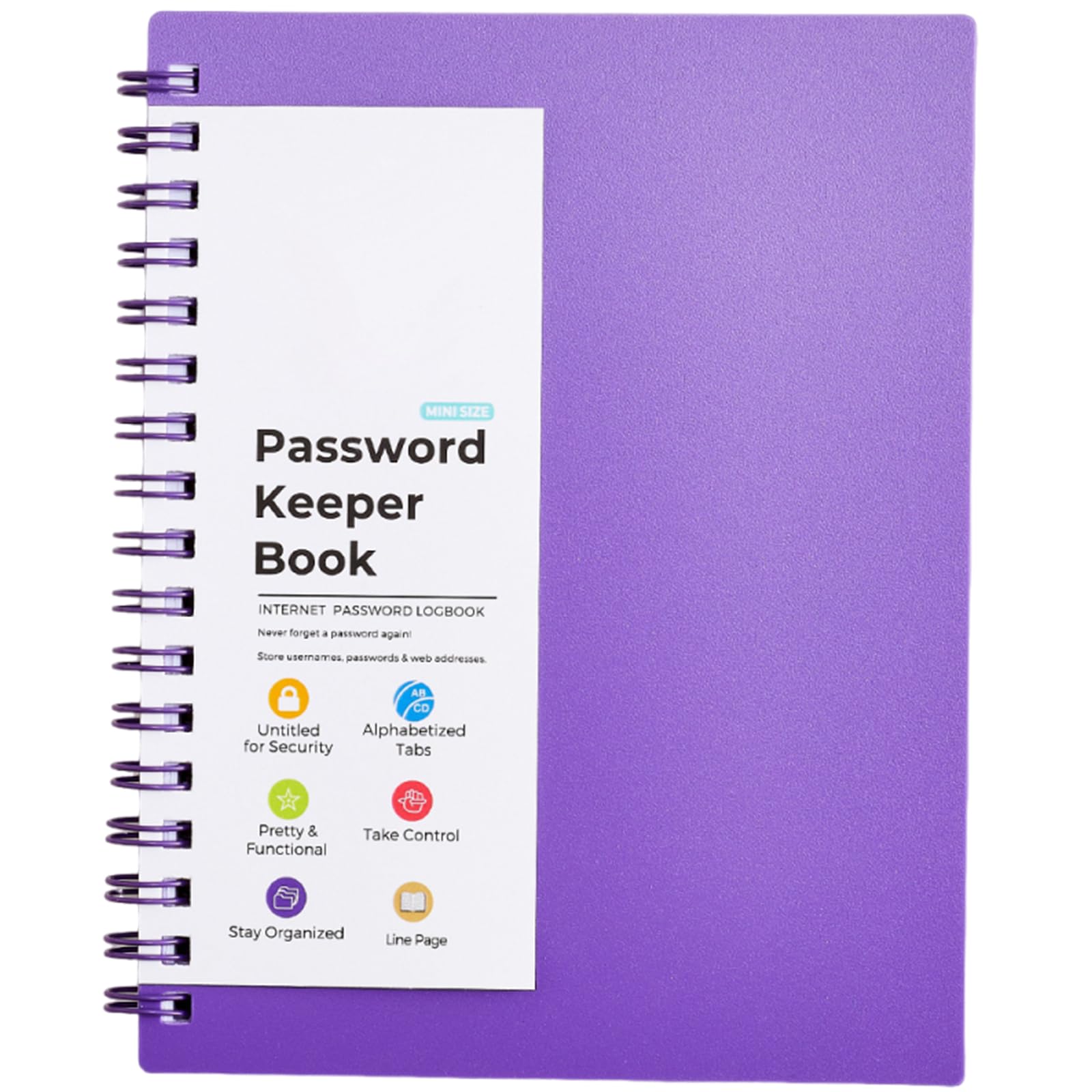 Xjdzineq A 6 Spirals Notebook Password Keeper Book with Indexed Diary Writing Pad Journal Notebooks School Supplies Password Keeper Book