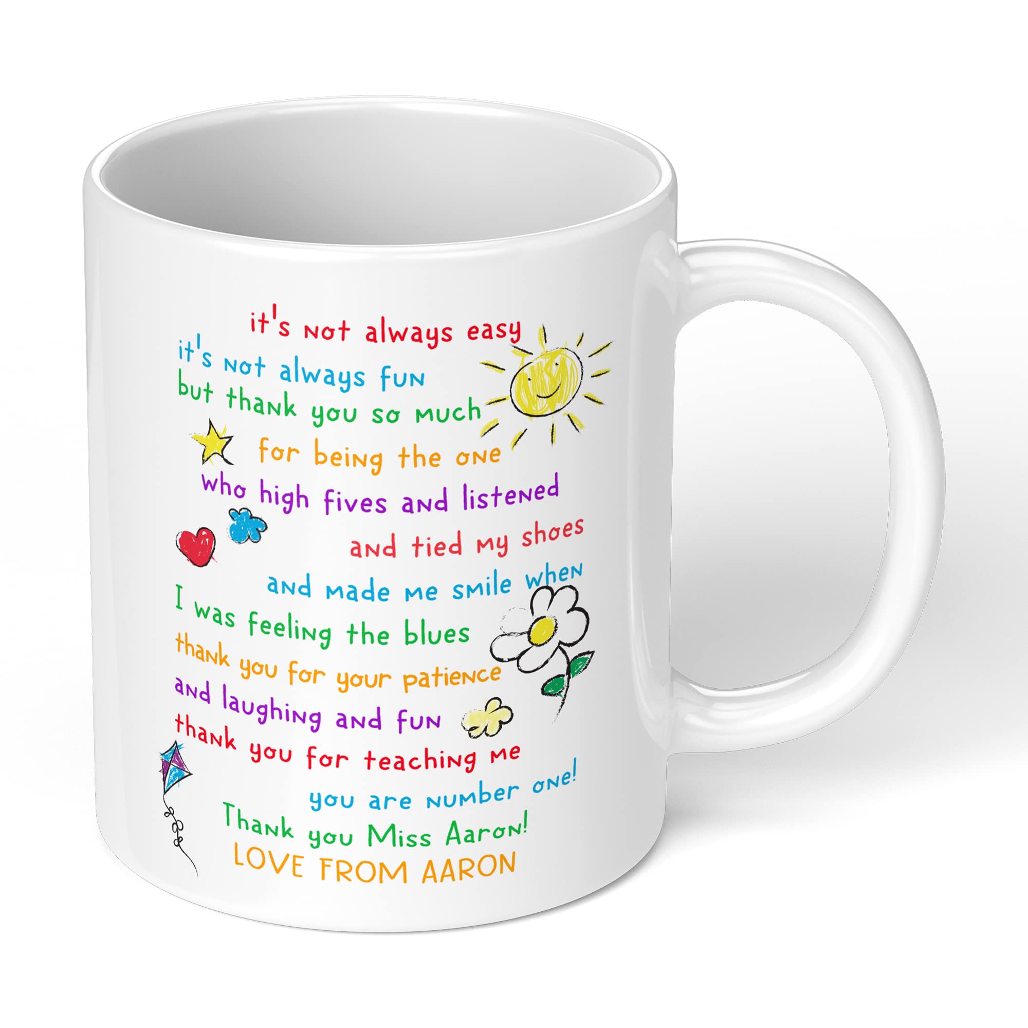 Print Maniacs Personalised Mothers Father Day I Love You Birthday Gifts Thank You Her His Teacher Mug It's not Easy 11oz Ceramic (Thank You)