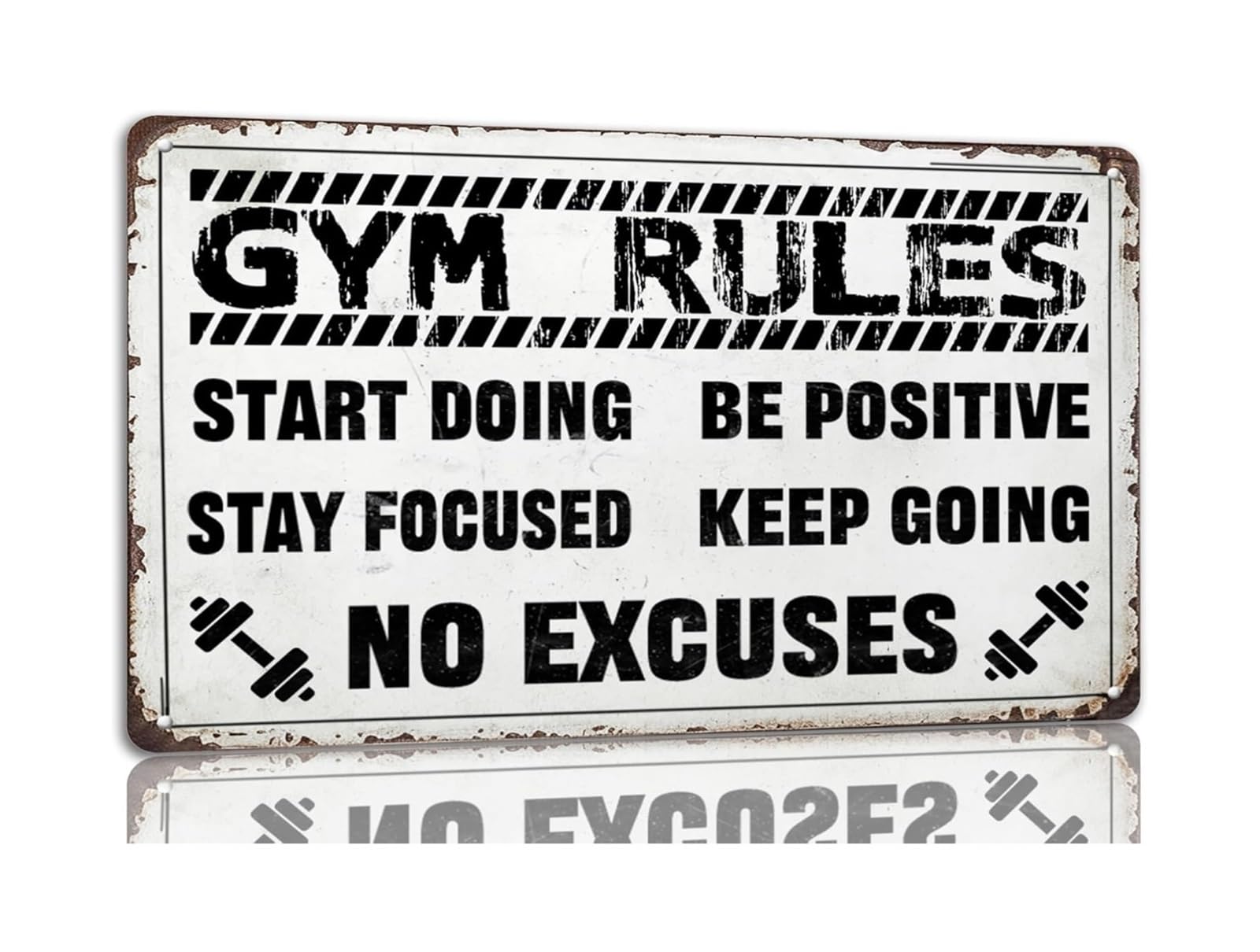 HDKYSWBUEJ Vintage Gym Rules Metal Tin Sign Retro Wall Decor for Home Gym Garage Man Cave 8 X 12 inch