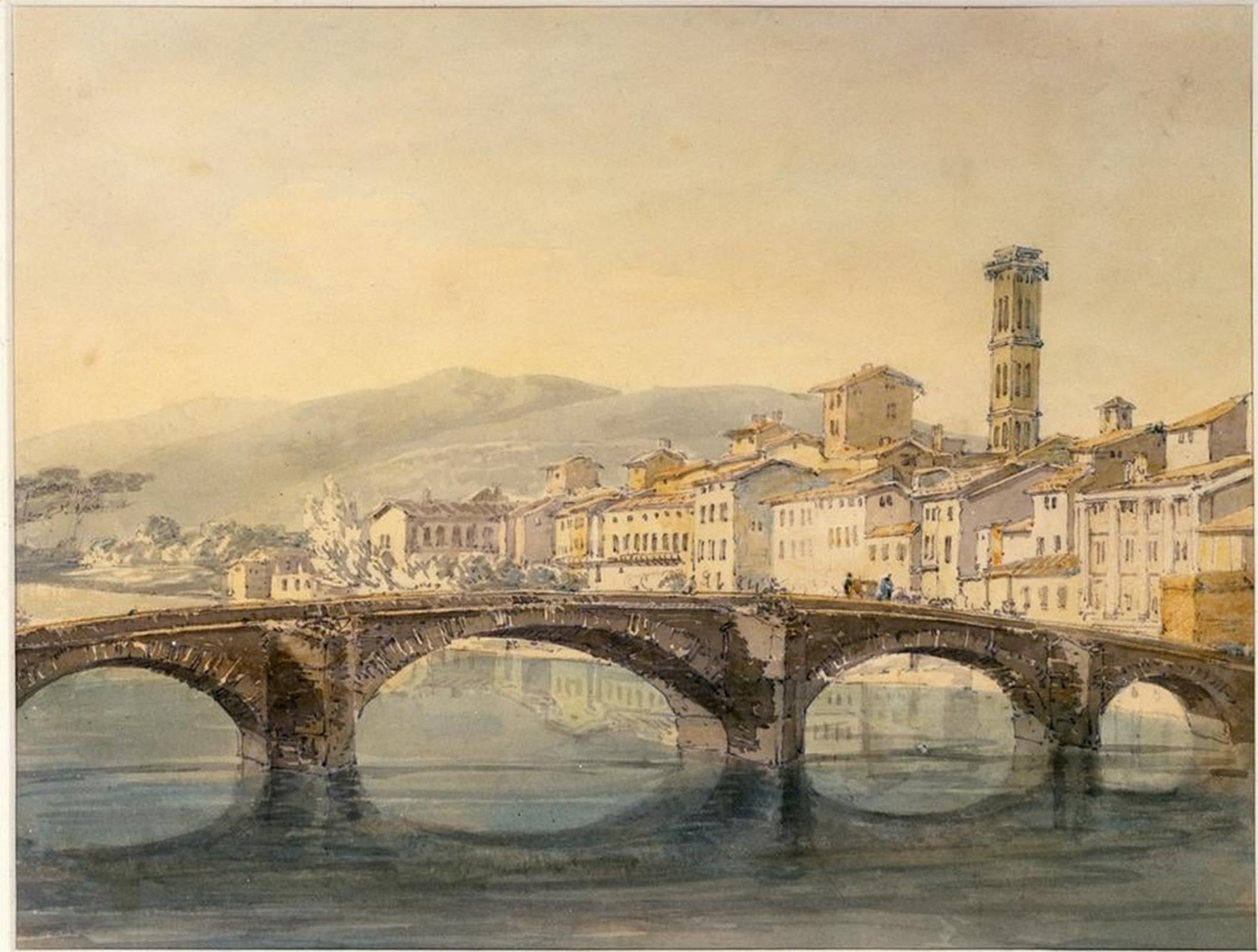 SERENDIPITP Vintage Picture Print on Canvas Wall Art Poster Florence From the Arno by Mallord William Turner Artwork Print Poster for Wall Decor 60x90cm
