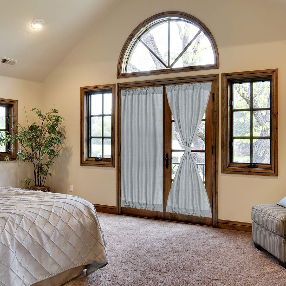PiccoCasa Thermal Insulated French Door Curtain Side Panels - Image 3