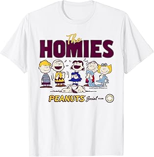 Snoopy Charlie Brown Friends Homies Club Retro 50s T-Shirt