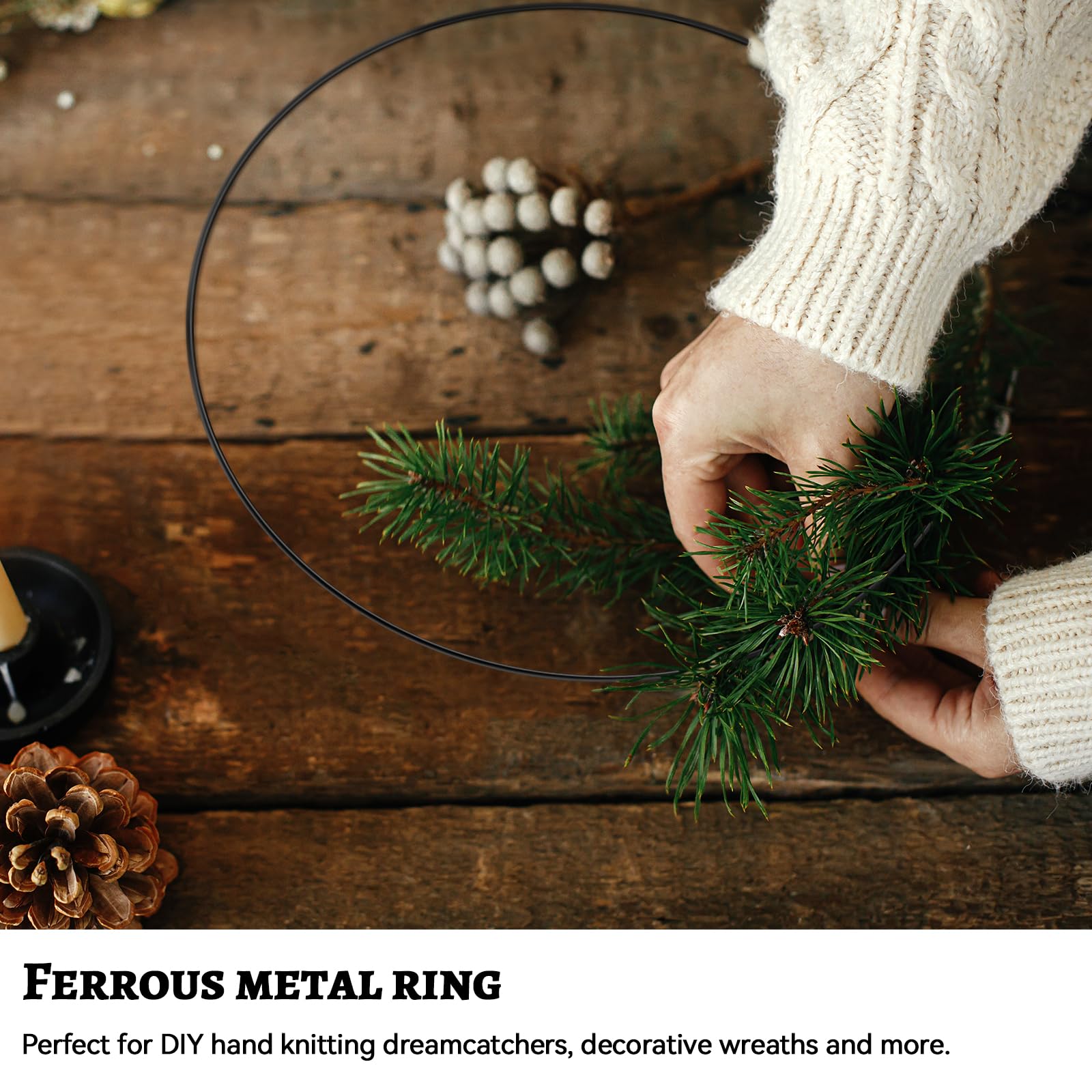 9 stuks metalen ringen om te knutselen, metalen ring, zwart, decoratie om op te hangen, macramé accessoires, ringen voor dromenvanger, draadringen om te knutselen, doe-het-zelf bloemenhoep